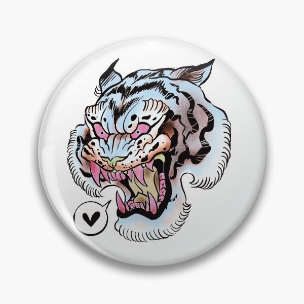 Item preview, Neo Traditional Angry Tiger (Blue) designed and sold by Rebel Digital Dog.