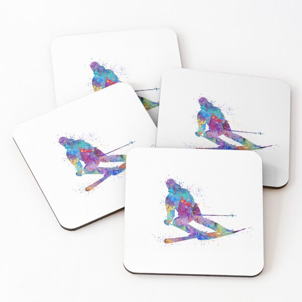 Artikelvorschau, Junge Skifahren Aquarell Geschenk entworfen und verkauft von LotusGifts.