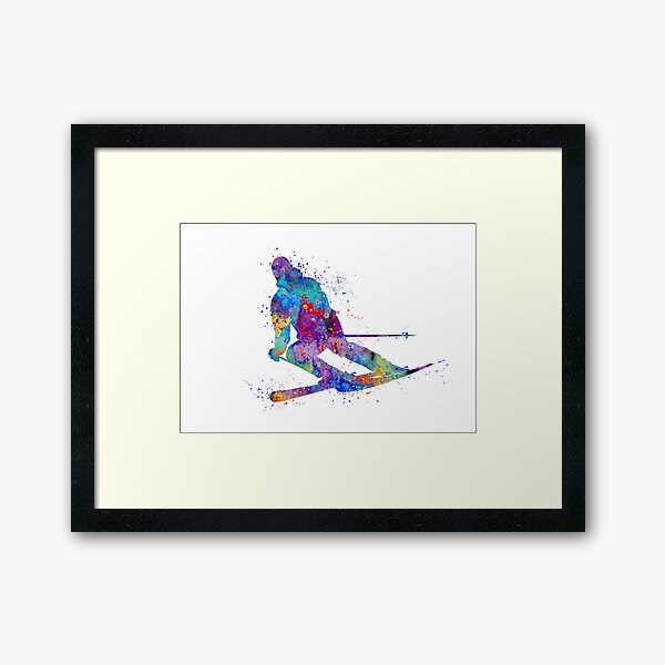 Item preview, Boy Skiing Watercolor Gift designed and sold by LotusGifts.