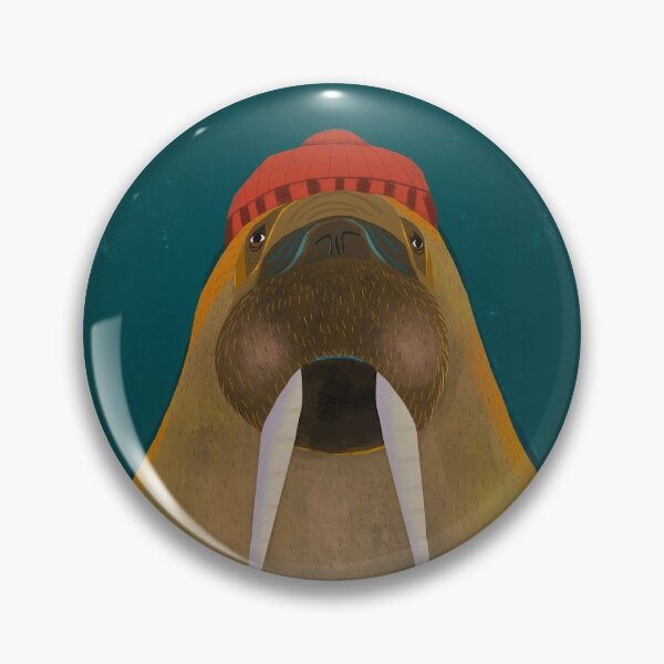 Item preview, I am the Walrus with a Red Hat - Cute Whimsical Walrus Art - Room Decor - Unique Gift - Quirky Art designed and sold by Kathy Osborne Studio.