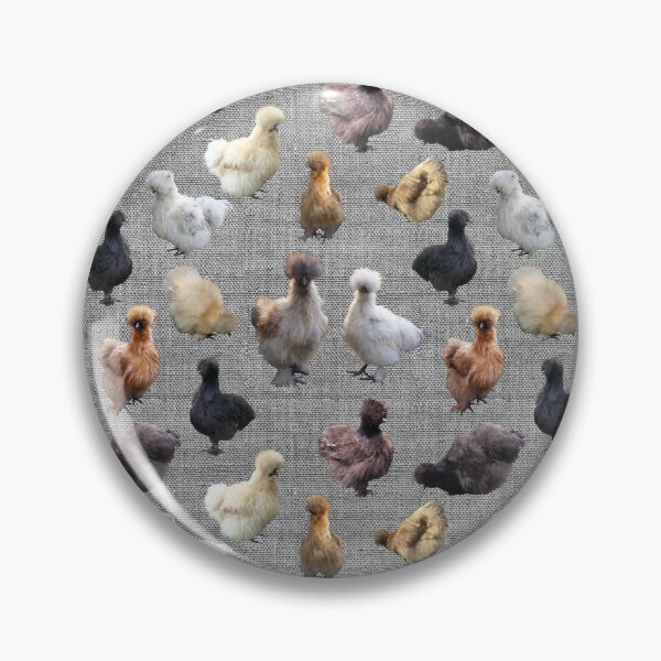 Artikelvorschau, Bauernhaus Silkie Bantams auf Grey Sackleinen Hessisch entworfen und verkauft von StandoutSilkies.