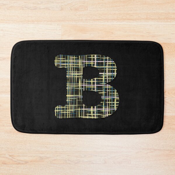 Item preview, Letter B Alphabet Yellow Lines Black Grid Monogram designed and sold by AMSonArt.