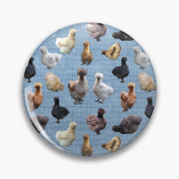 Item preview, Farmhouse Silkie Bantams on Blue Burlap Hessian designed and sold by StandoutSilkies.