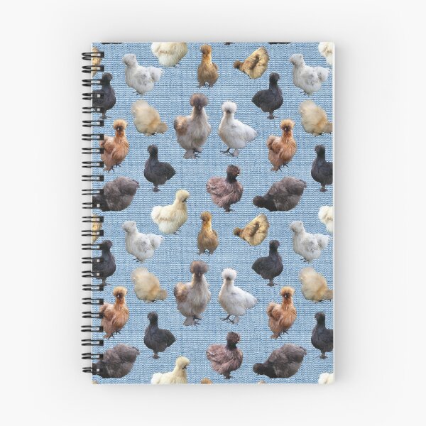 Item preview, Farmhouse Silkie Bantams on Blue Burlap Hessian designed and sold by StandoutSilkies.