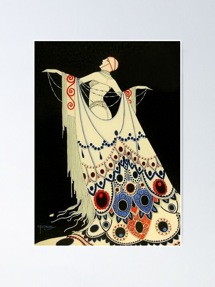 “The Jewelled Gown” Art Deco by Jose Carlos | Poster