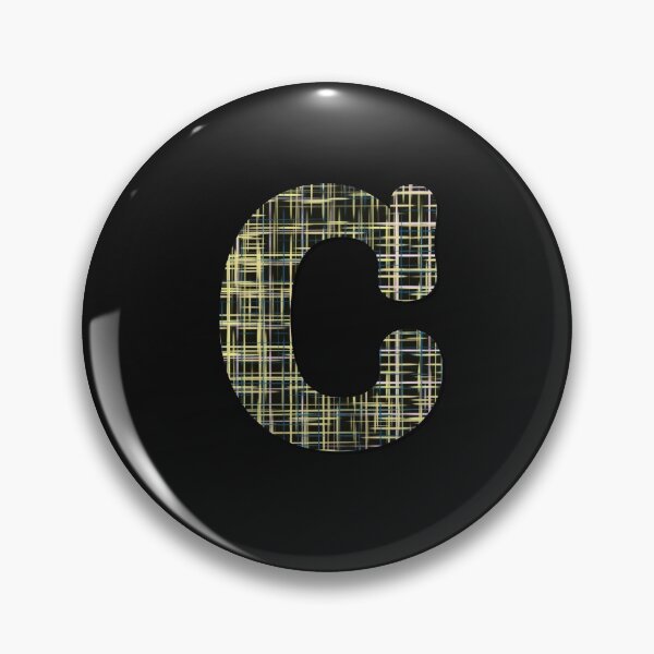 Item preview, Letter C Alphabet Yellow Lines Black Grid Monogram designed and sold by AMSonArt.