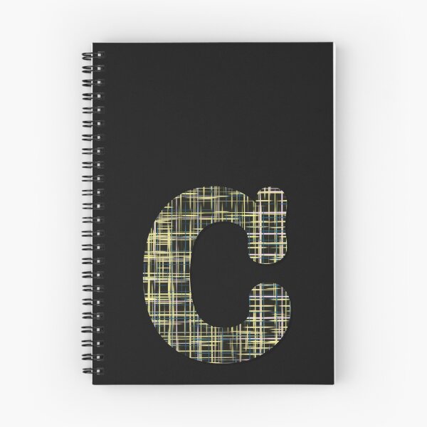 Item preview, Letter C Alphabet Yellow Lines Black Grid Monogram designed and sold by AMSonArt.