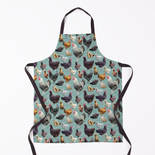 Item preview, Farmhouse Backyard Chickens on Mid-green Burlap Hessian designed and sold by StandoutSilkies.
