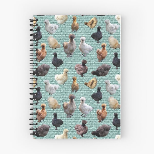 Aperçu de l'œuvre Farmhouse Silkie Bantams sur toile de jute vert moyen créée et vendue par StandoutSilkies.