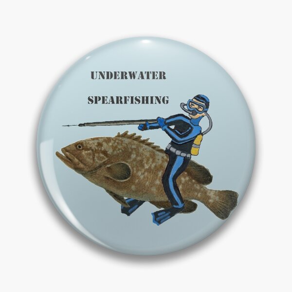 Item preview, Vintage Underwater Spearfishing Scuba Diver and Fish designed and sold by urmaddad.
