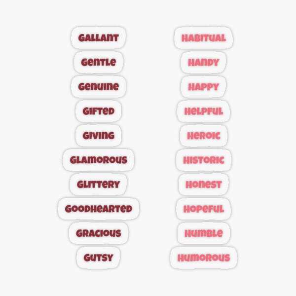 Top 60 most used nouns used in poetry for word stickers or magnets Sticker  for Sale by j9gothbe