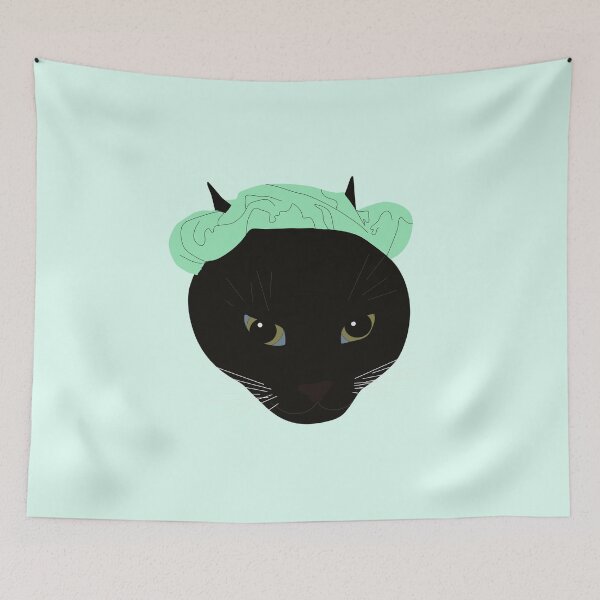 Item preview, Green Scrunchie Cat designed and sold by Gold Star Creative.