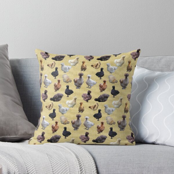 Item preview, Farmhouse Silkie Bantams on Straw Yellow Burlap Hessian designed and sold by StandoutSilkies.