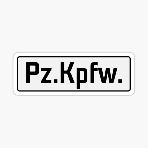 Panneau Pz.Kpfw (Panzerkampfwagen) Sticker