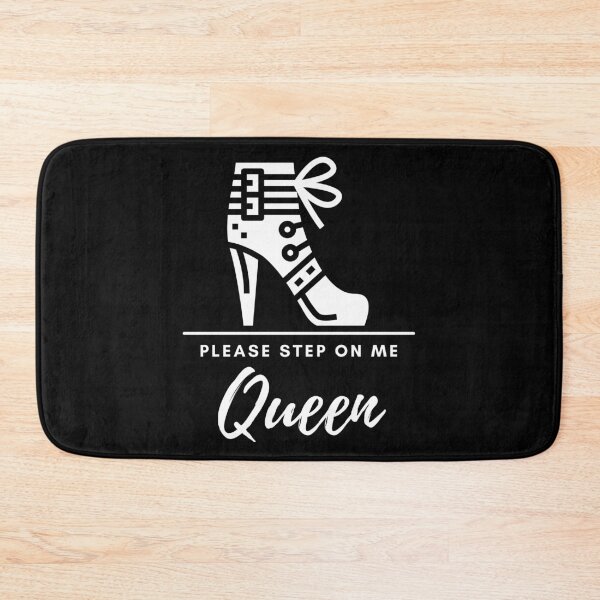 Item preview, Please Step On Me Queen (white text), Stiletto Boot BDSM Design for Bottoms and Subs designed and sold by ForbiddenFlavor.