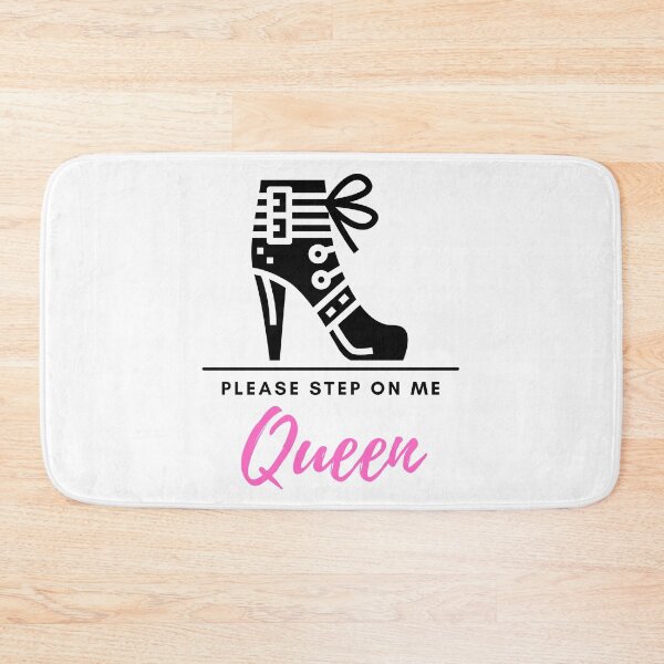 Item preview, Please Step On Me Queen (black/pink text), Stiletto Boot BDSM Design for Bottoms and Subs designed and sold by ForbiddenFlavor.