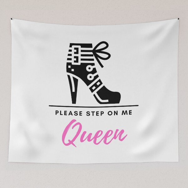 Item preview, Please Step On Me Queen (black/pink text), Stiletto Boot BDSM Design for Bottoms and Subs designed and sold by ForbiddenFlavor.