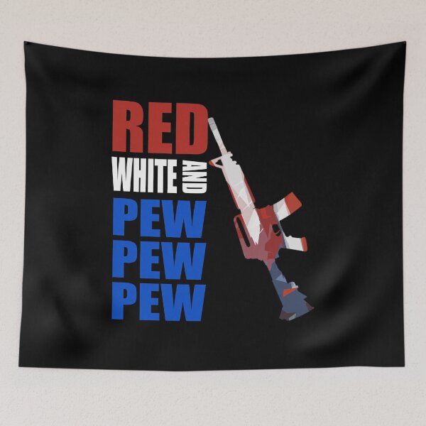 Item preview, Red, White, and Pew Pew Pew - AR15 American Flag - Pro Gun 2A 2nd Amendment designed and sold by Matt Ballinger.