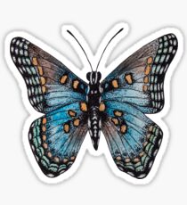 Pegatina Mariposa púrpura de manchas rojas