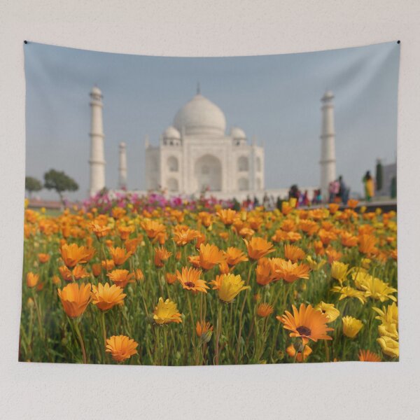 Item preview, Taj Mahal with flowers in front, Agra, India, modern art, wall art, print, personalised gifts, custom printed gifts designed and sold by CameraDesign.