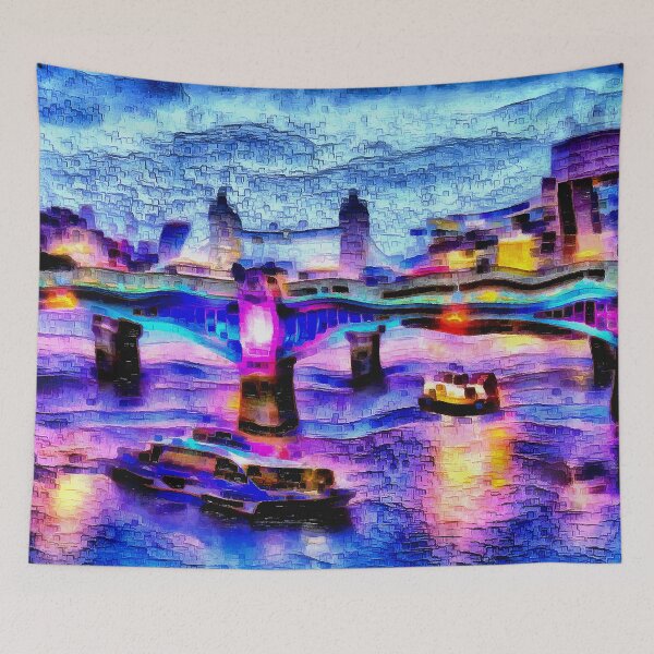Item preview, London Millennial Bridge at Night designed and sold by SeaChangeDesign.