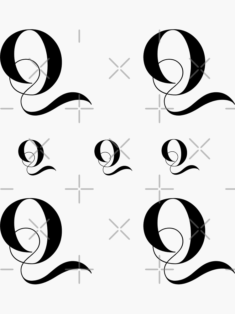 Thumbnail 3 of 3, Sticker, Letter Q stickers pack designed and sold by Fatamimosh.