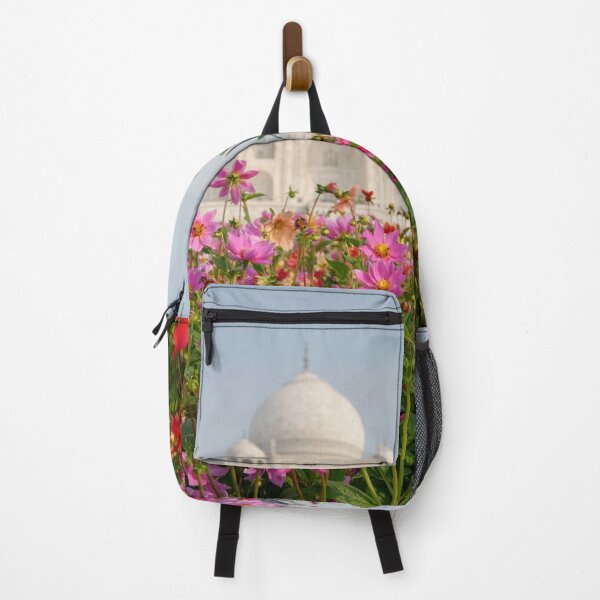 Item preview, Taj Mahal with red, pink flowers in front, Agra, India, modern art, wall art, print, personalised gifts, custom printed gifts designed and sold by CameraDesign.