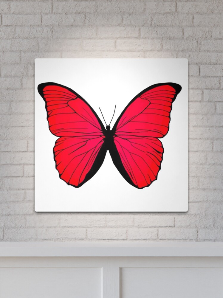 Red butterfly Metal Print for Sale by yaykaitlyn