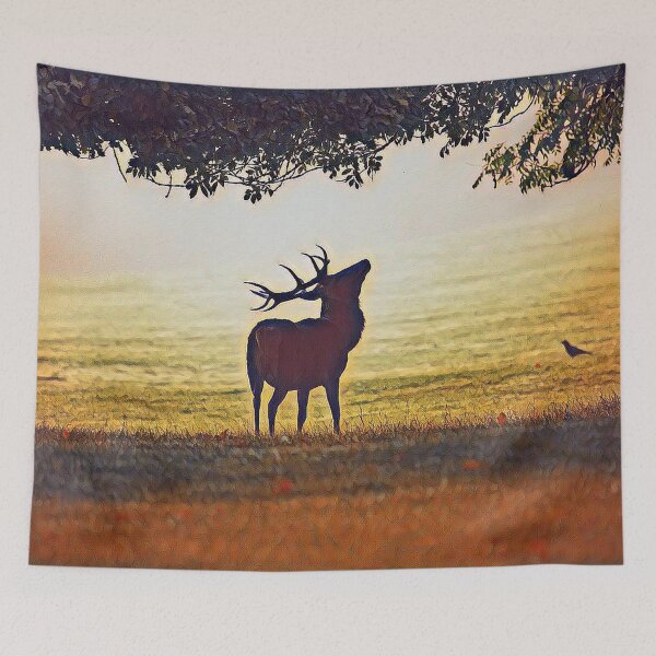 Item preview, Roaring deer in shades of brown designed and sold by Ninaeva.