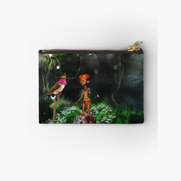 Item preview, Little fairy with cat and fox in a cave designed and sold by nicky2342.