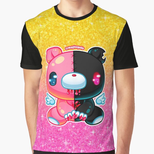 Splitted Gloomy Bear Graphic T-Shirt