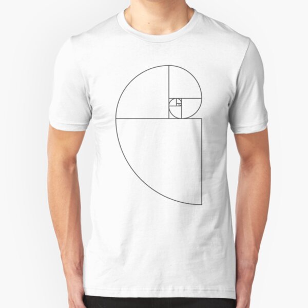 Golden Ratio Spiral - Sections Outline Slim Fit T-Shirt