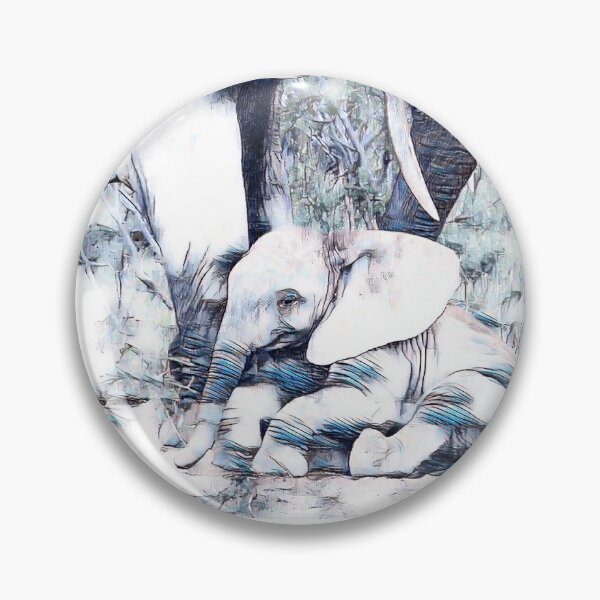 Item preview, GALATHI Elephants White - Wildlife designed and sold by Galathi Designs.