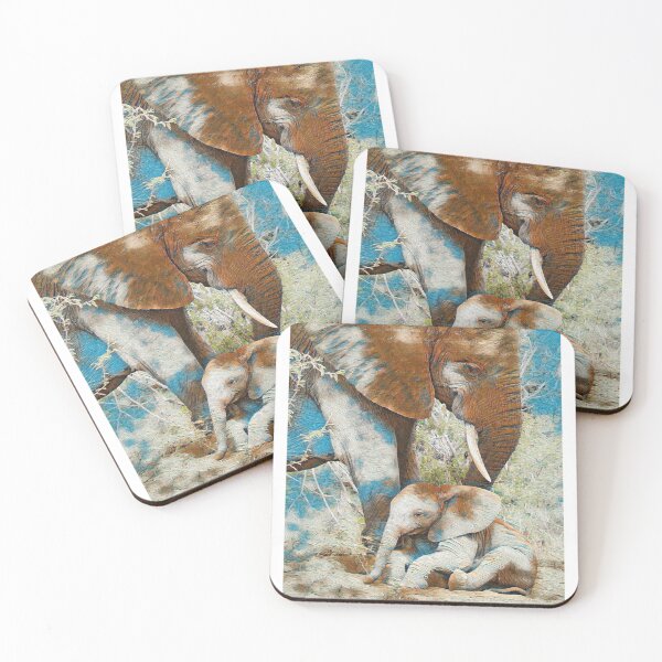 Item preview, GALATHI Elephants Brown - Wildlife designed and sold by Galathi Designs.