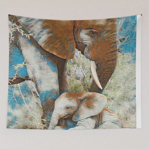 Item preview, GALATHI Elephants Brown - Wildlife designed and sold by Galathi Designs.