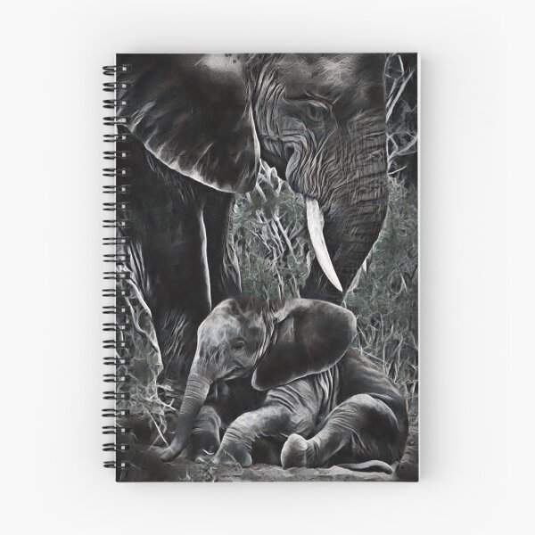 Item preview, GALATHI Elephants Black and White - Wildlife designed and sold by Galathi Designs.