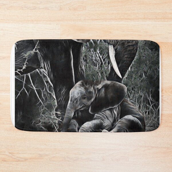 Item preview, GALATHI Elephants Black and White - Wildlife designed and sold by Galathi Designs.