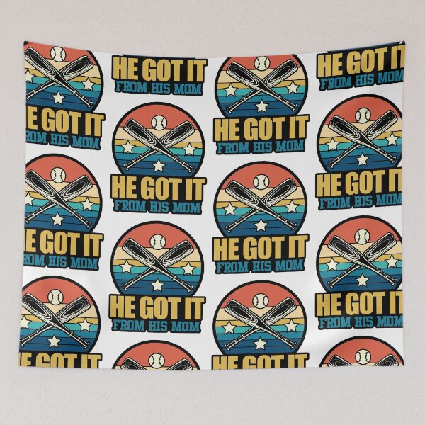 Item preview, He Got It From His Mom | Baseball Fan designed and sold by GravitiTees.