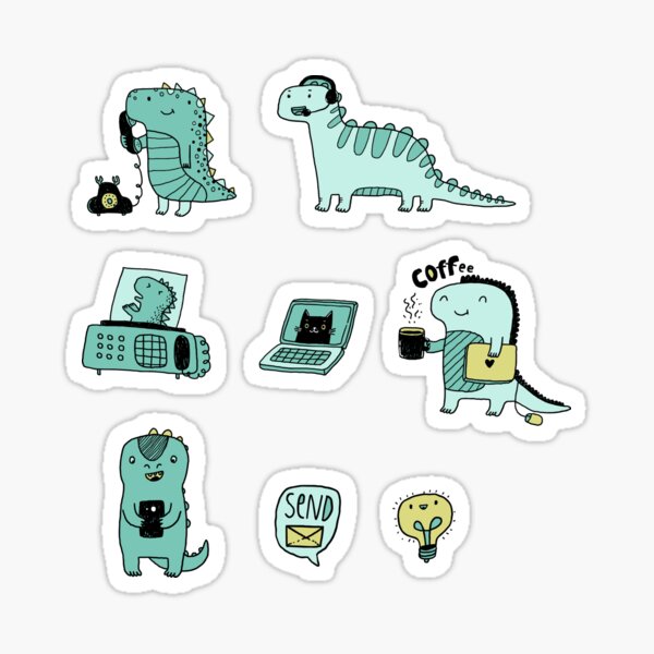 Communication Dinosaurs. Sticker