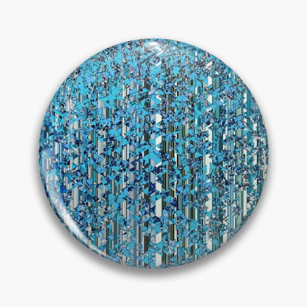 Item preview, fractal geometric triangle shape abstract art in blue designed and sold by Mrvell.