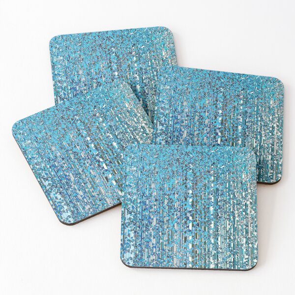 Item preview, fractal geometric triangle shape abstract art in blue designed and sold by Mrvell.