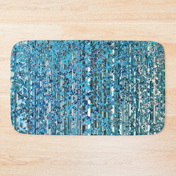 Item preview, fractal geometric triangle shape abstract art in blue designed and sold by Mrvell.