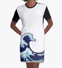 Wasserwelle Emoji T-Shirt Kleid