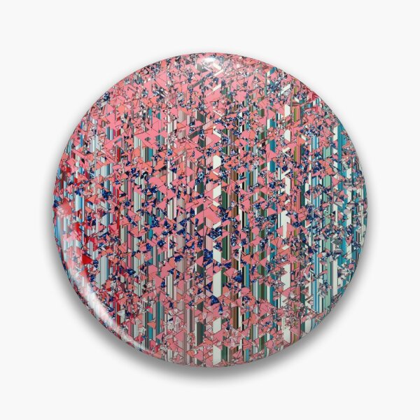 Item preview, fractal geometric triangle shape abstract art in pink and blue designed and sold by Mrvell.
