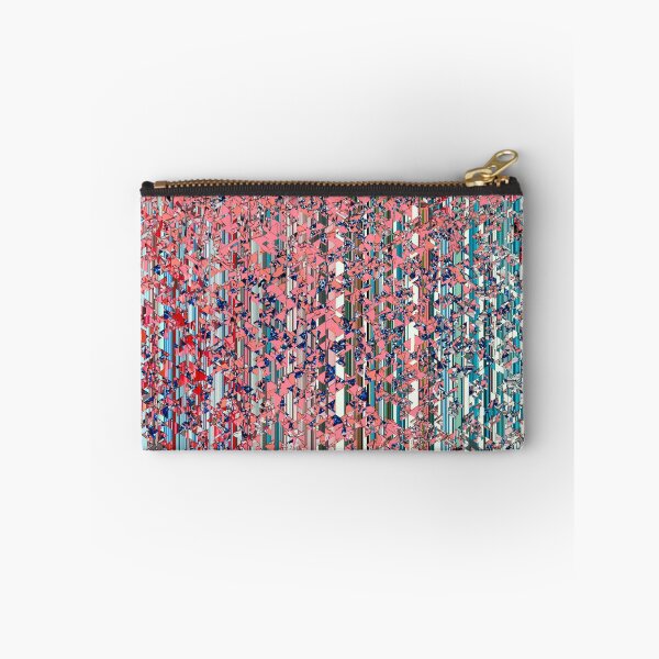 Item preview, fractal geometric triangle shape abstract art in pink and blue designed and sold by Mrvell.