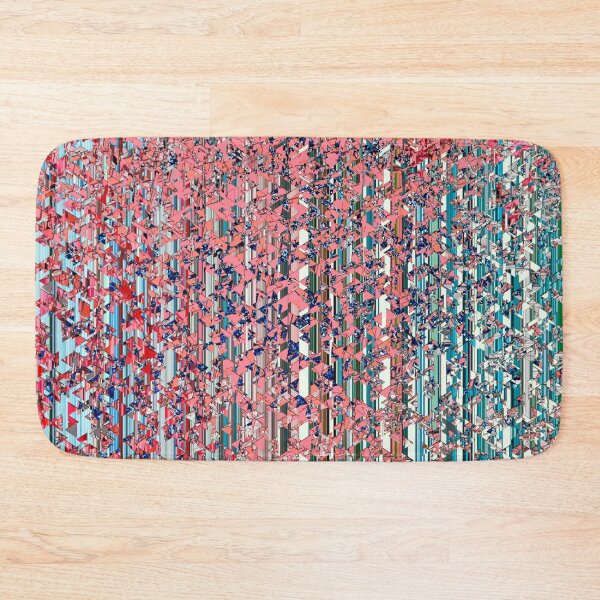Item preview, fractal geometric triangle shape abstract art in pink and blue designed and sold by Mrvell.