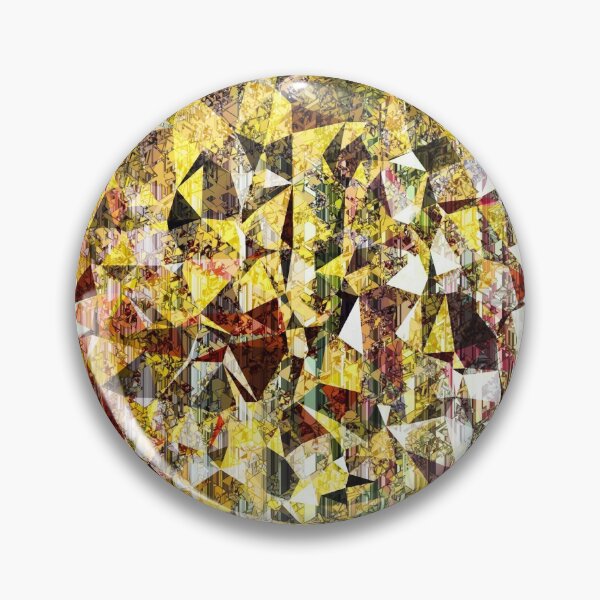 Item preview, fractal geometric triangle shape abstract art in yellow and red designed and sold by Mrvell.