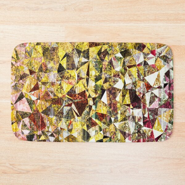 Item preview, fractal geometric triangle shape abstract art in yellow and red designed and sold by Mrvell.