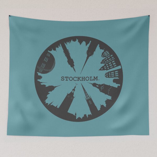 Item preview, Stockholm Sweden Landmarks - Circular Skyline Design designed and sold by tanimator.