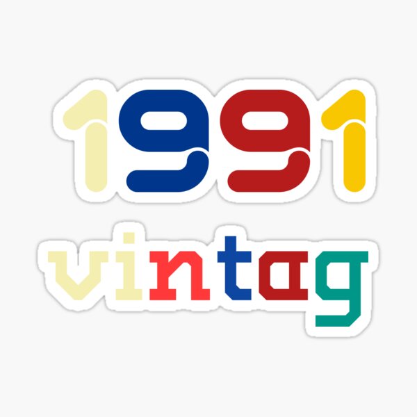 vintag 1991 brithday Sticker